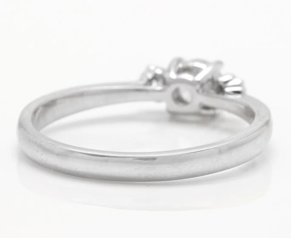Splendid 0.32 Carats Natural Diamond 14K Solid White Gold Ring