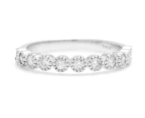 Splendid 0.40 Carats Natural Diamond 14K Solid White Gold Ring