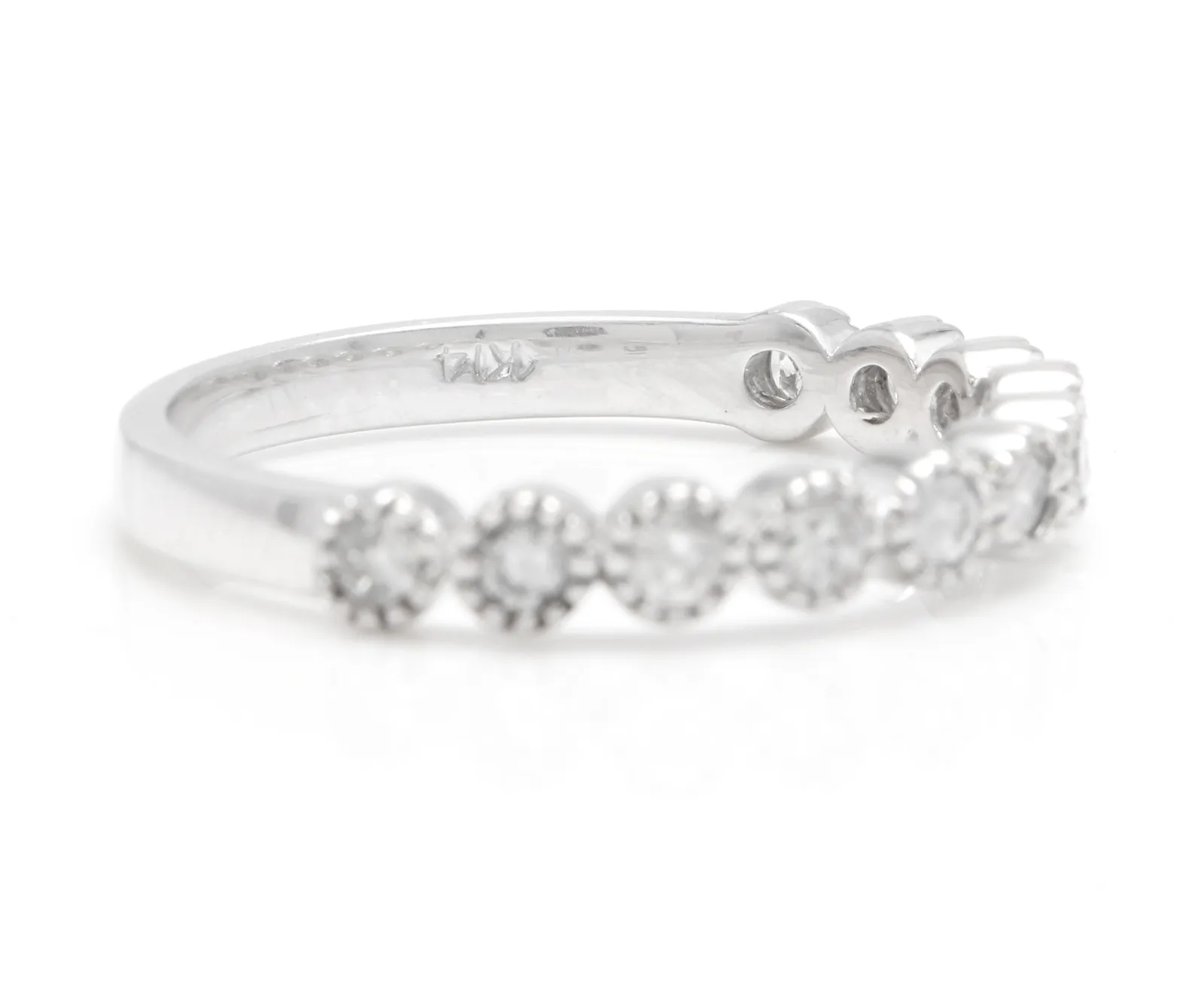 Splendid 0.40 Carats Natural Diamond 14K Solid White Gold Ring