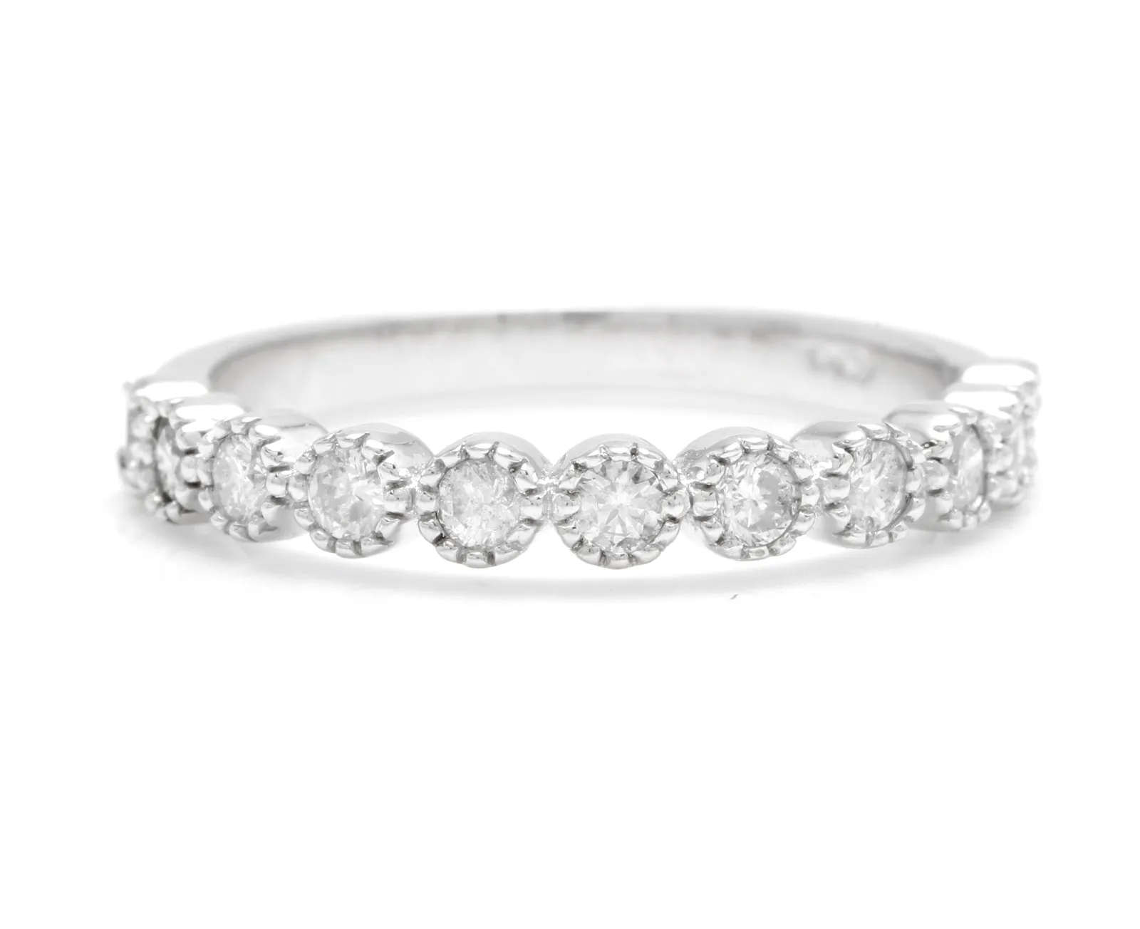 Splendid 0.40 Carats Natural Diamond 14K Solid White Gold Ring