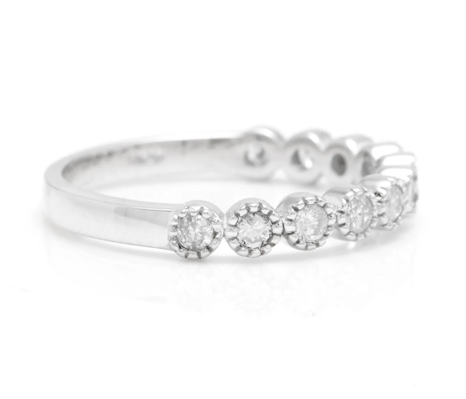 Splendid 0.40 Carats Natural Diamond 14K Solid White Gold Ring