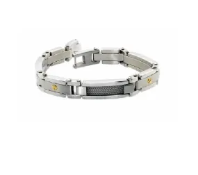 Stainless Steel Gold IP Screws Link Bracelet | Italgem Steel