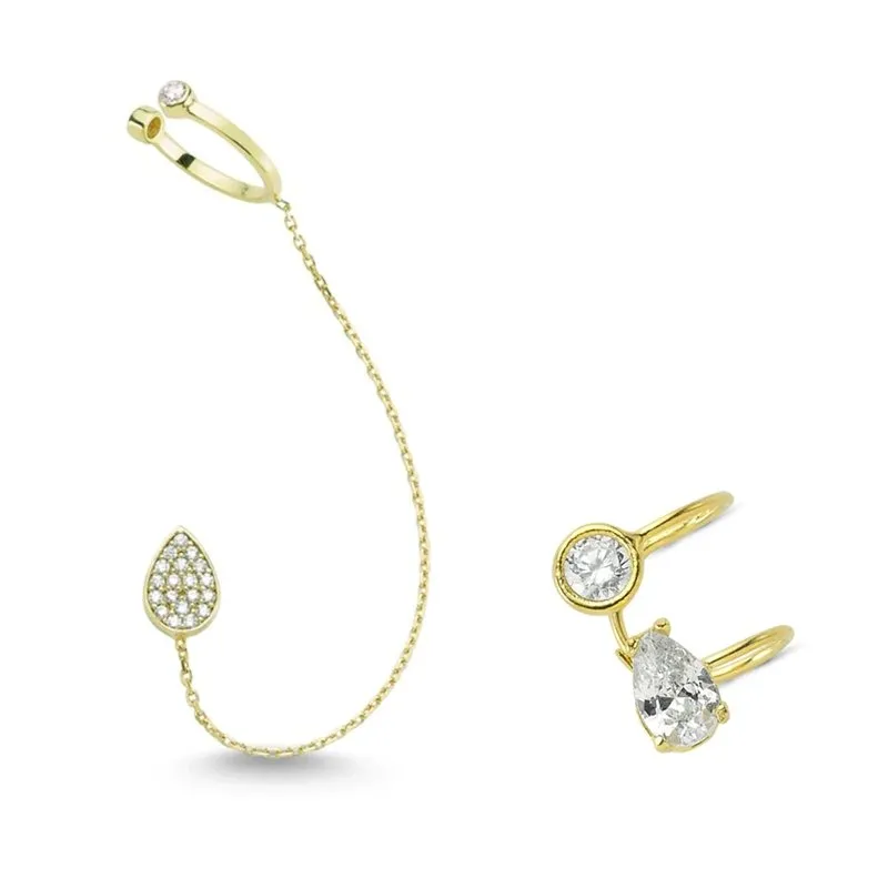 Stella Silver Threader Ear Cuffs Earrings Set