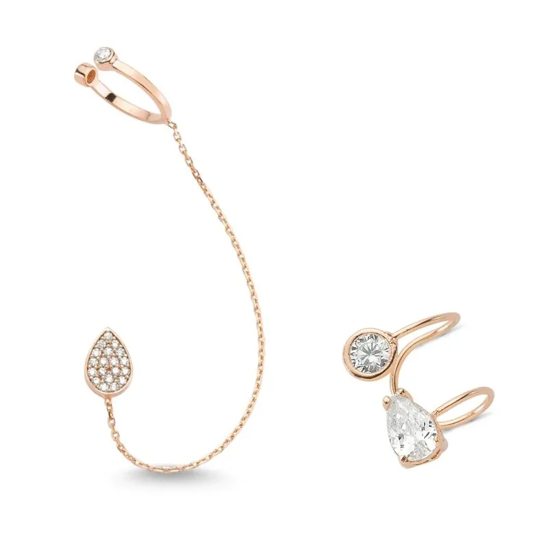 Stella Silver Threader Ear Cuffs Earrings Set
