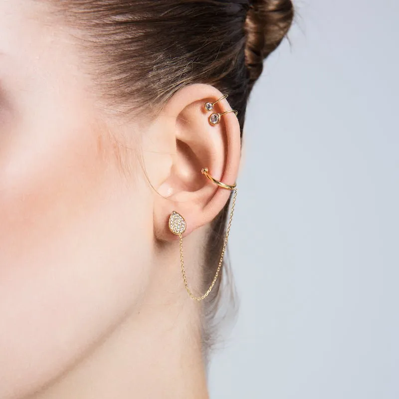 Stella Silver Threader Ear Cuffs Earrings Set