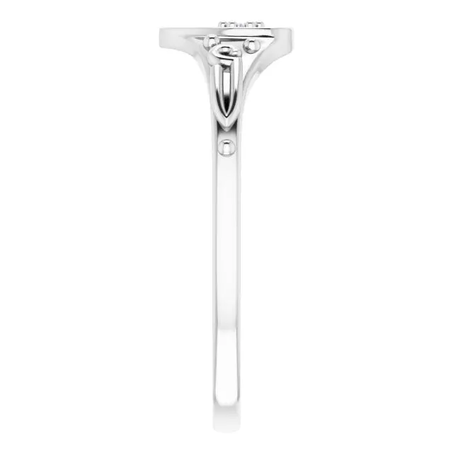 Sterling Silver .01 CT Natural Diamond Youth Heart Ring