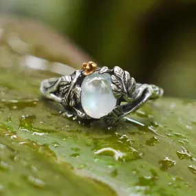 Sterling Silver Rainbow Moonstone Ring "Daisy"
