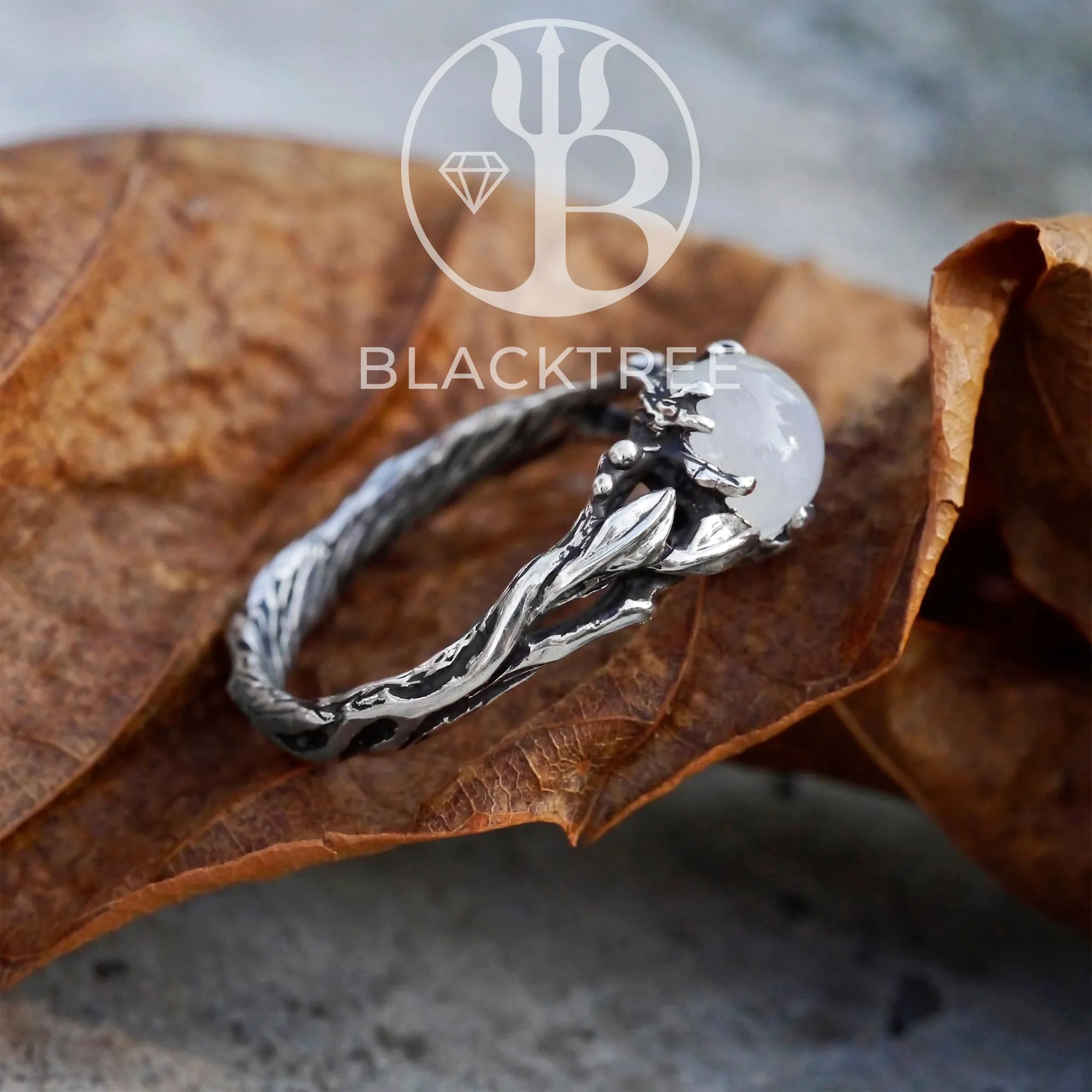 Sterling Silver Rainbow Moonstone Ring "Louise"