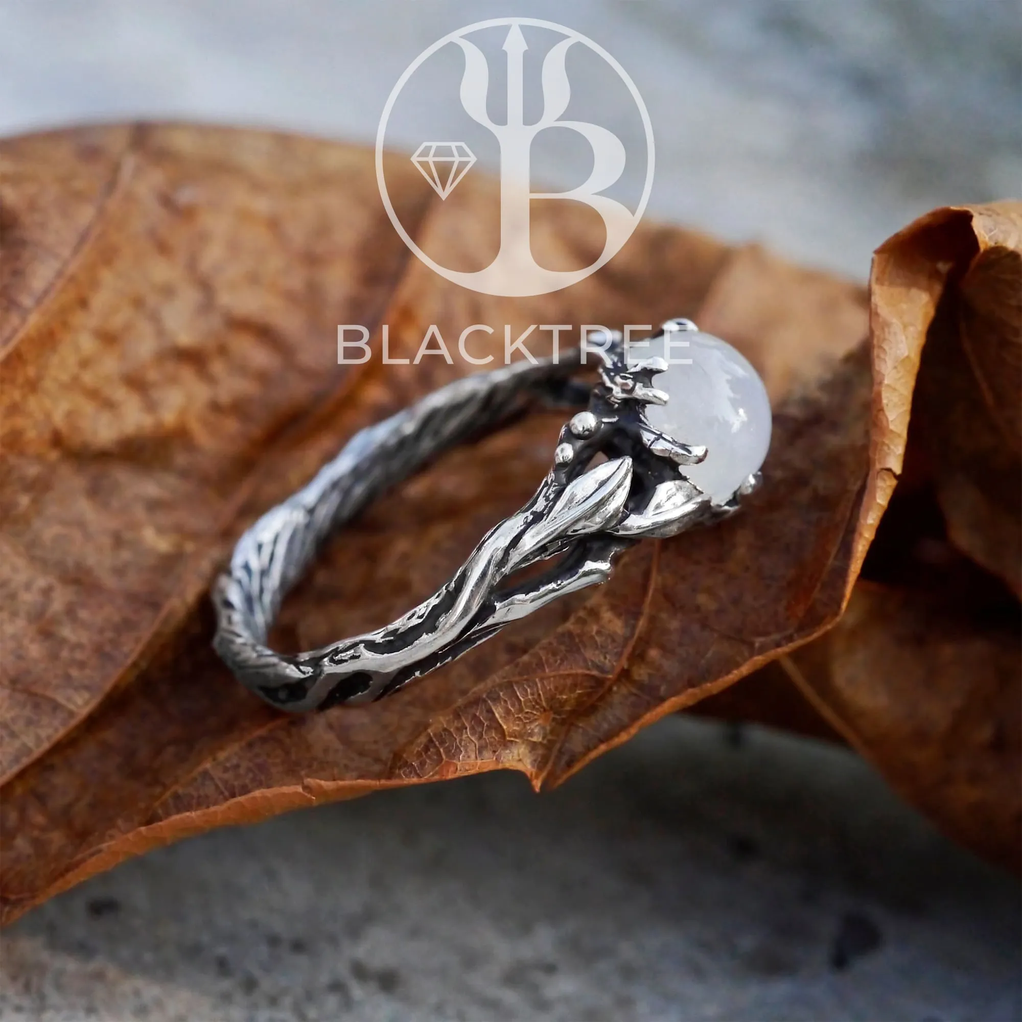 Sterling Silver Rainbow Moonstone Ring "Louise"