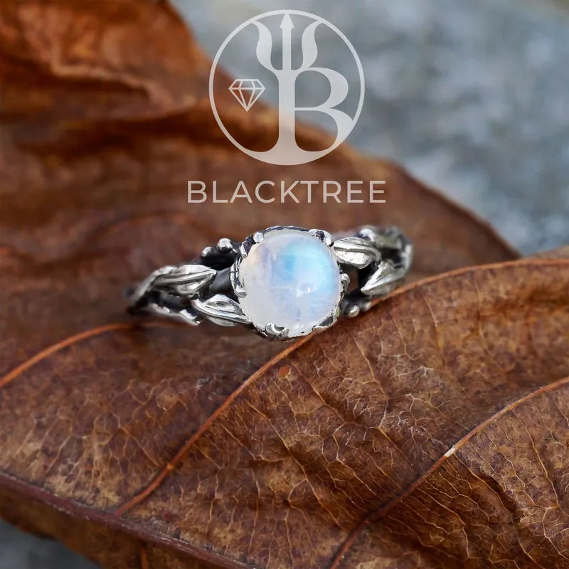 Sterling Silver Rainbow Moonstone Ring "Louise"