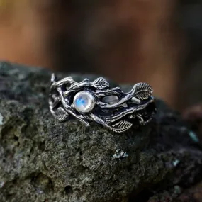 Sterling Silver Rainbow Moonstone Ring "Sienna"