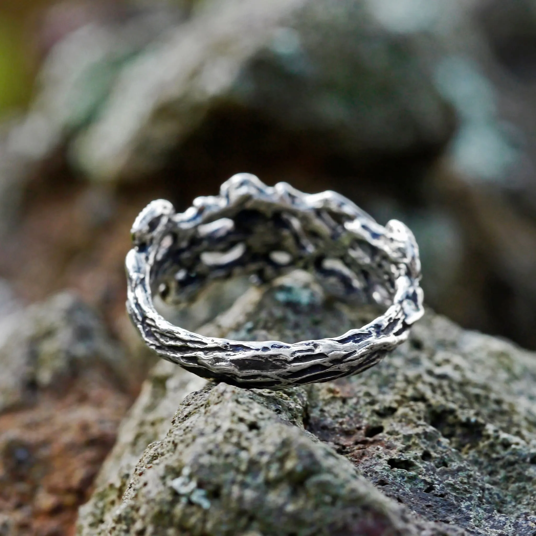 Sterling Silver Rainbow Moonstone Ring "Sienna"