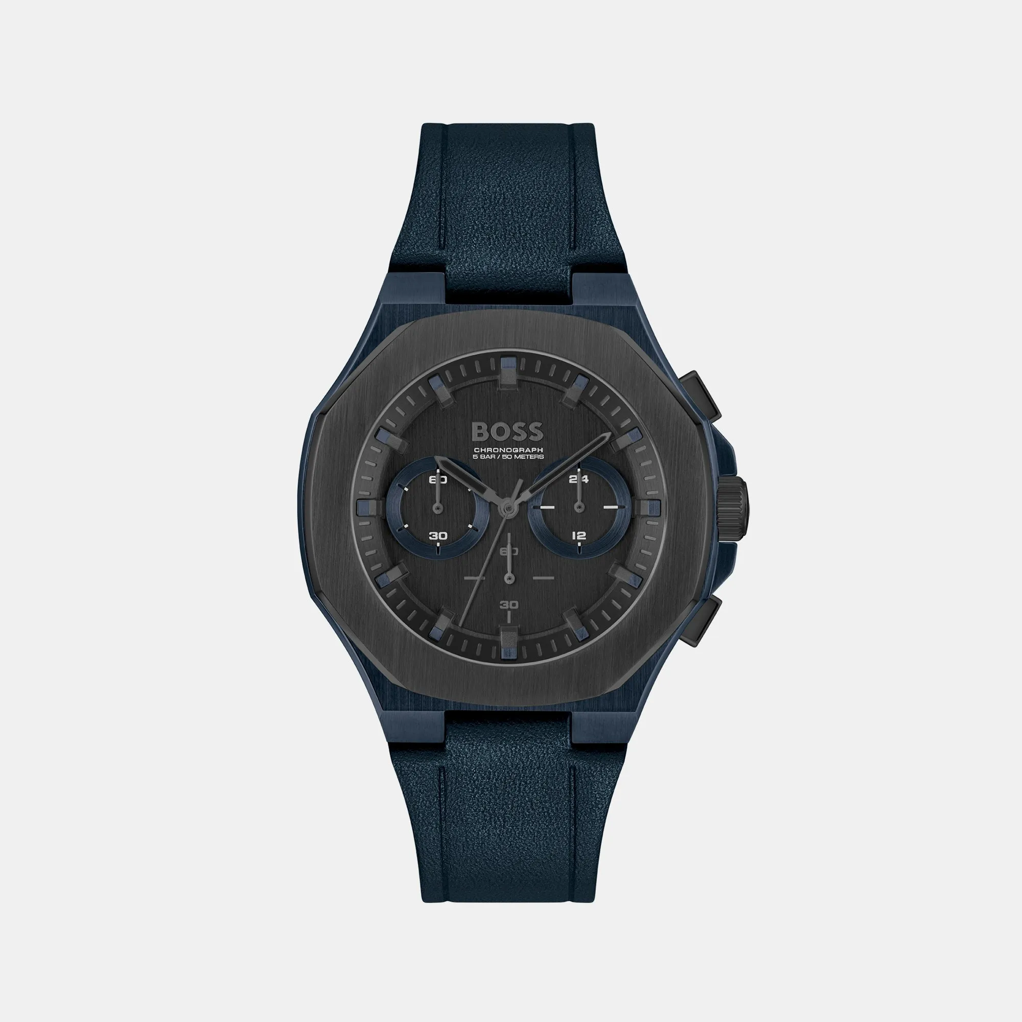 Taper Men's Black Chronograph Leather Watch 1514086