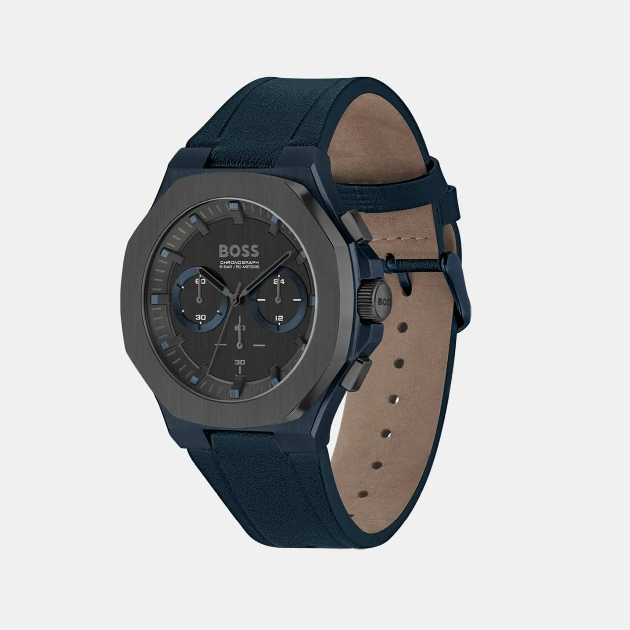 Taper Men's Black Chronograph Leather Watch 1514086