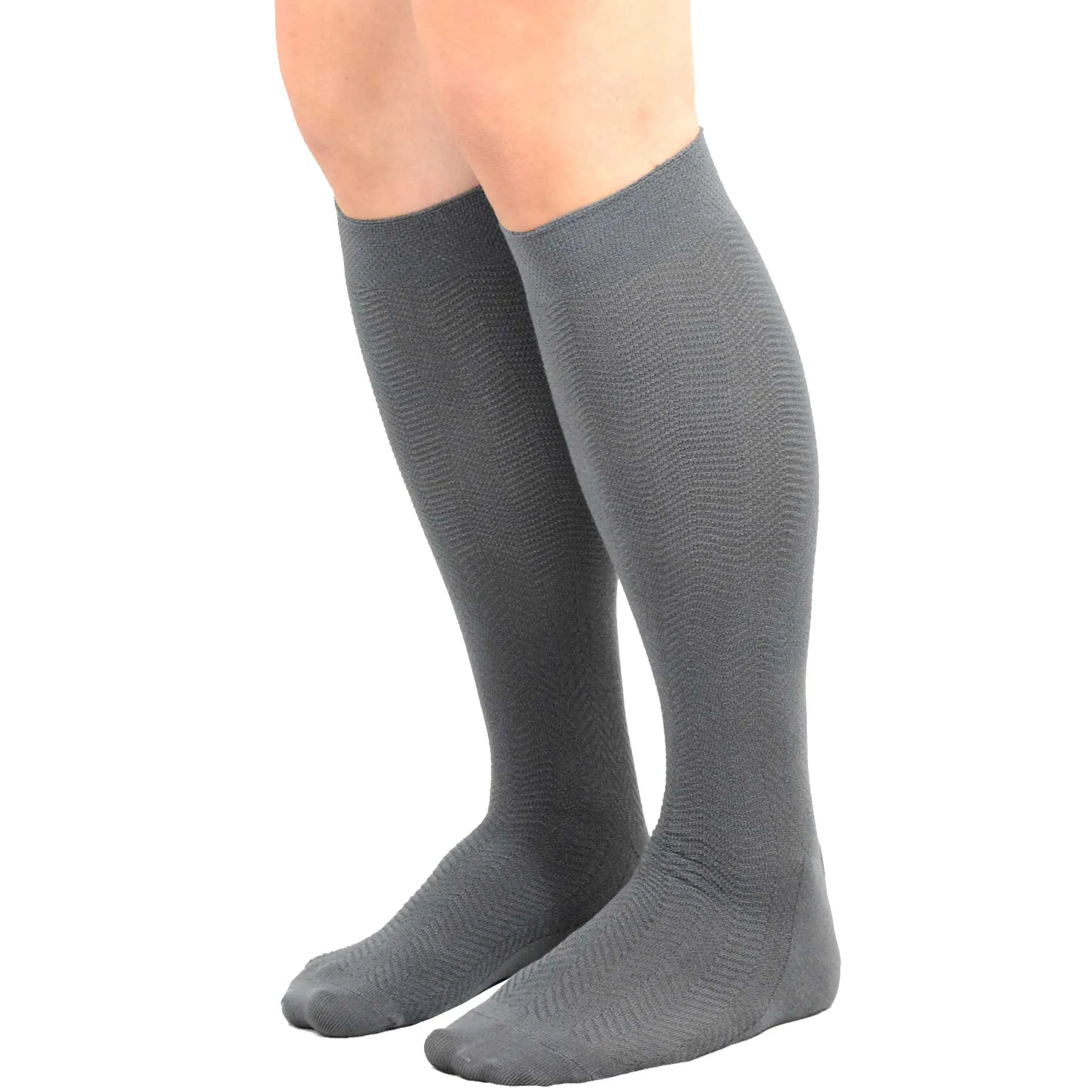 TeeHee Socks Men's Casual Bamboo Knee High Black, Grey, Navy 3-Pack (50021)