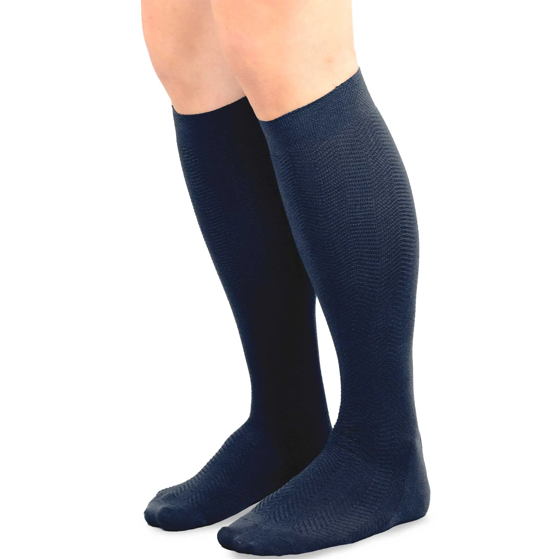 TeeHee Socks Men's Casual Bamboo Knee High Black, Grey, Navy 3-Pack (50021)