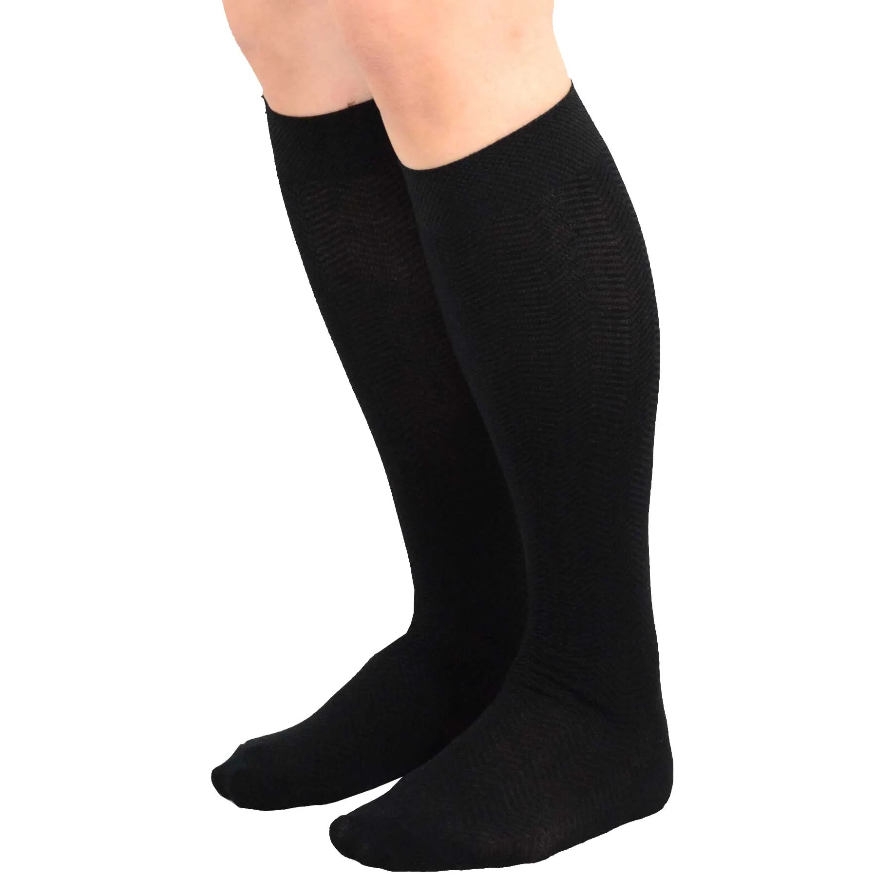TeeHee Socks Men's Casual Bamboo Knee High Black, Grey, Navy 3-Pack (50021)