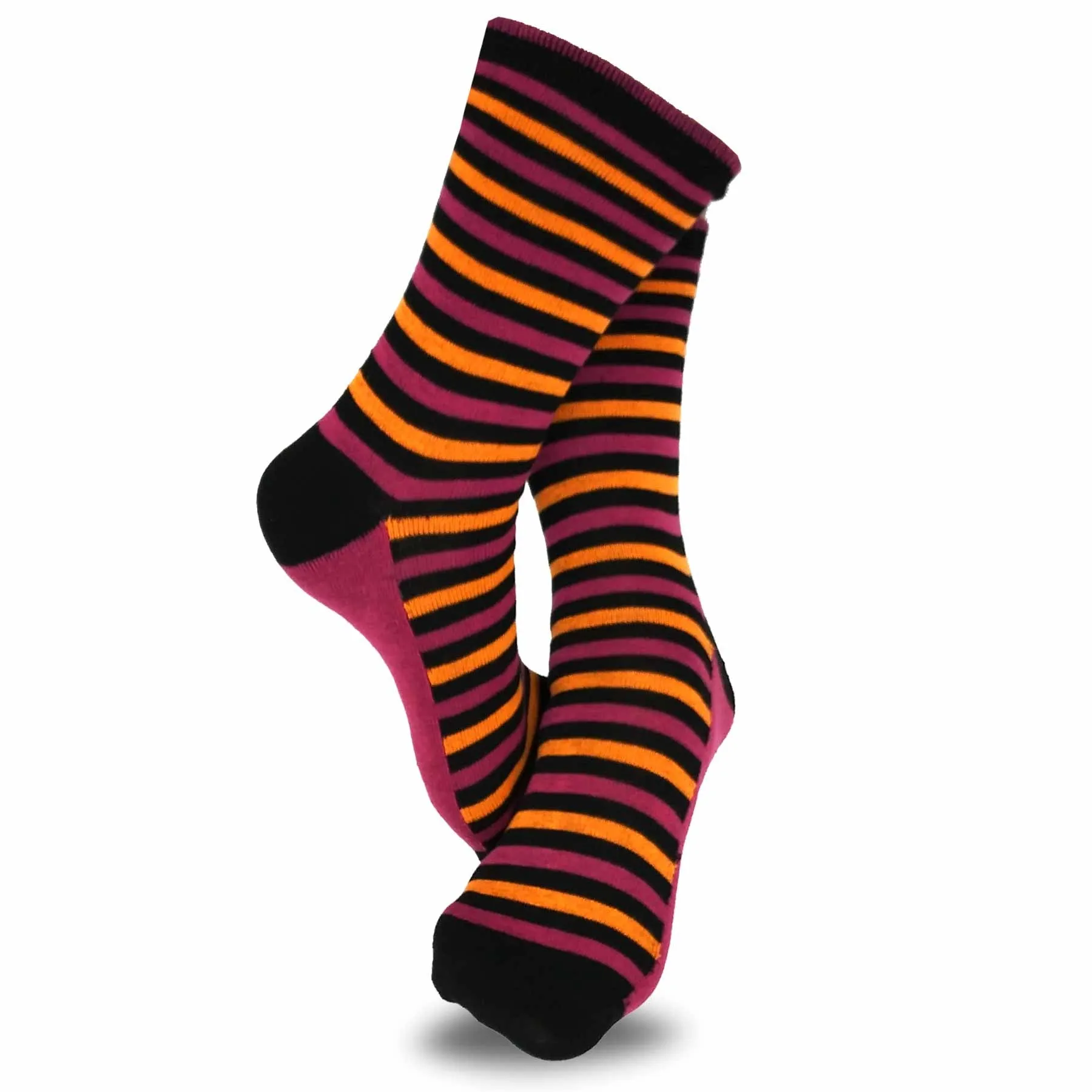 TeeHee Socks Women's Casual Polyester Crew This Stripe 12-Pack (1118894)