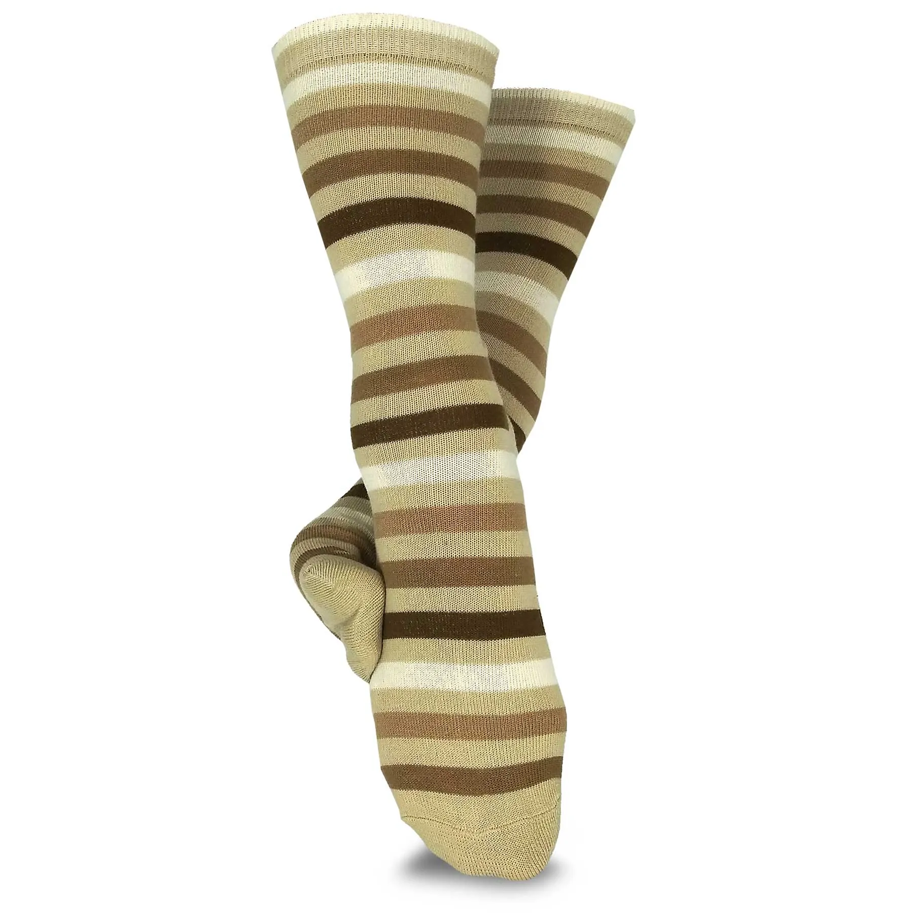 TeeHee Socks Women's Casual Polyester Crew This Stripe 12-Pack (1118894)