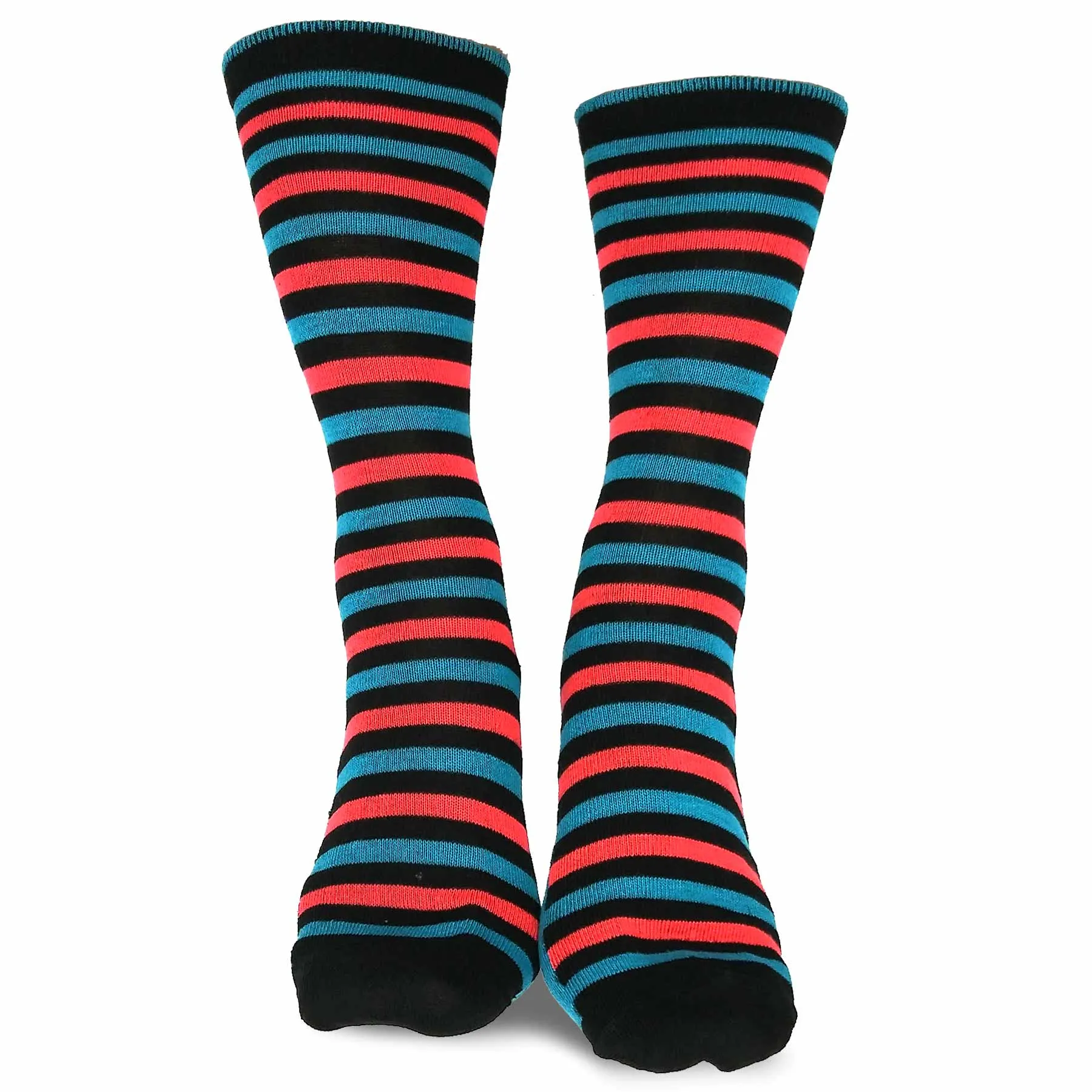 TeeHee Socks Women's Casual Polyester Crew This Stripe 12-Pack (1118894)