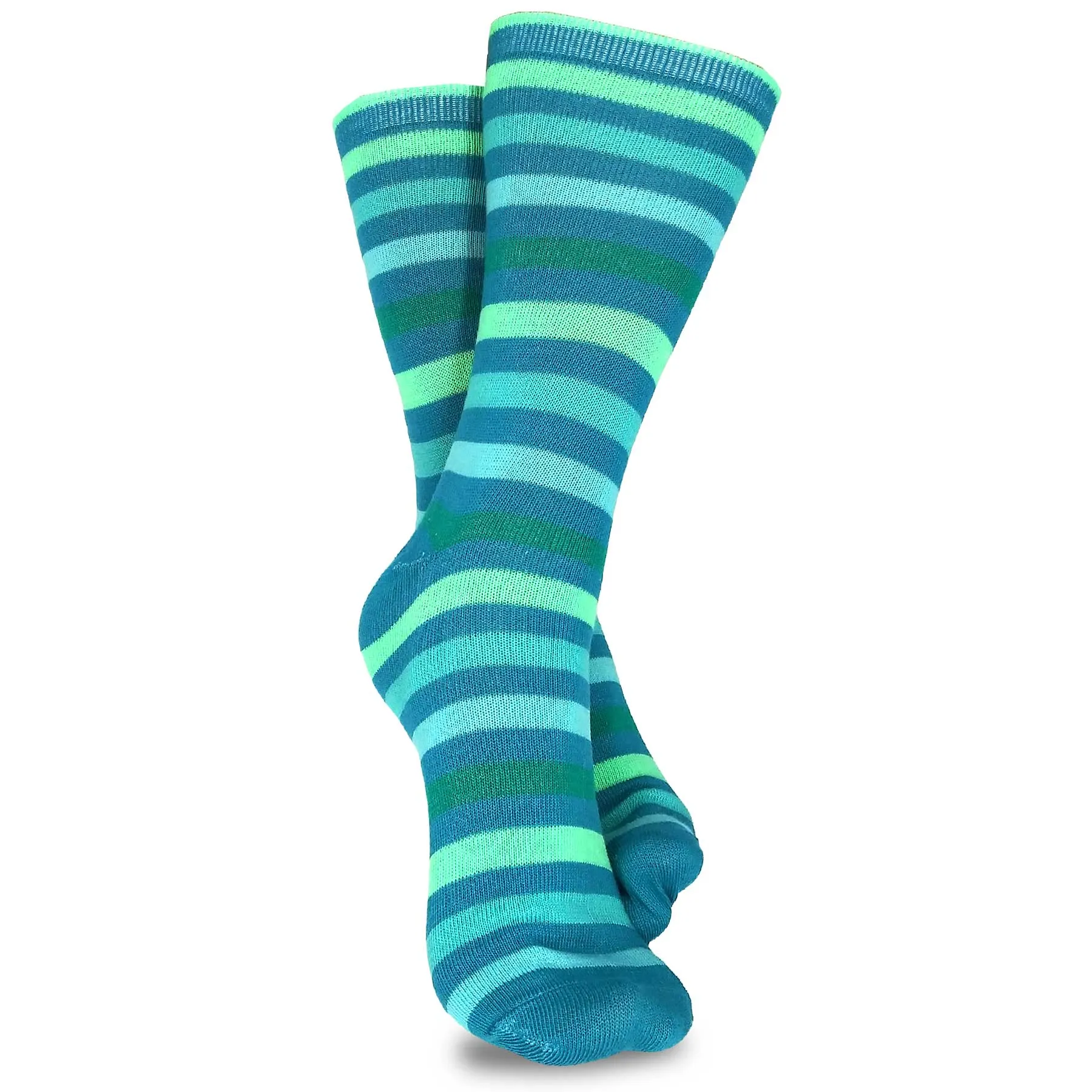 TeeHee Socks Women's Casual Polyester Crew This Stripe 12-Pack (1118894)