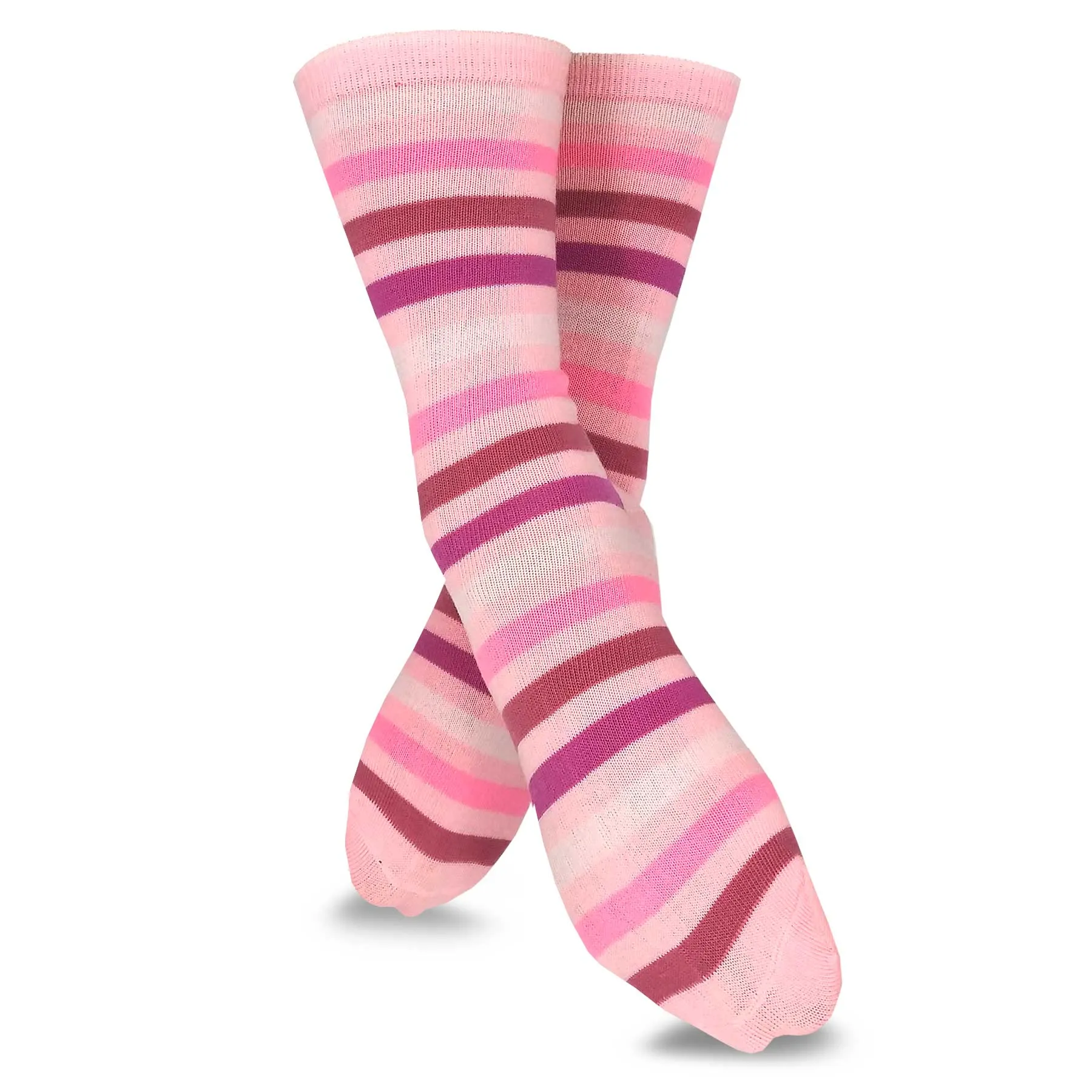 TeeHee Socks Women's Casual Polyester Crew This Stripe 12-Pack (1118894)