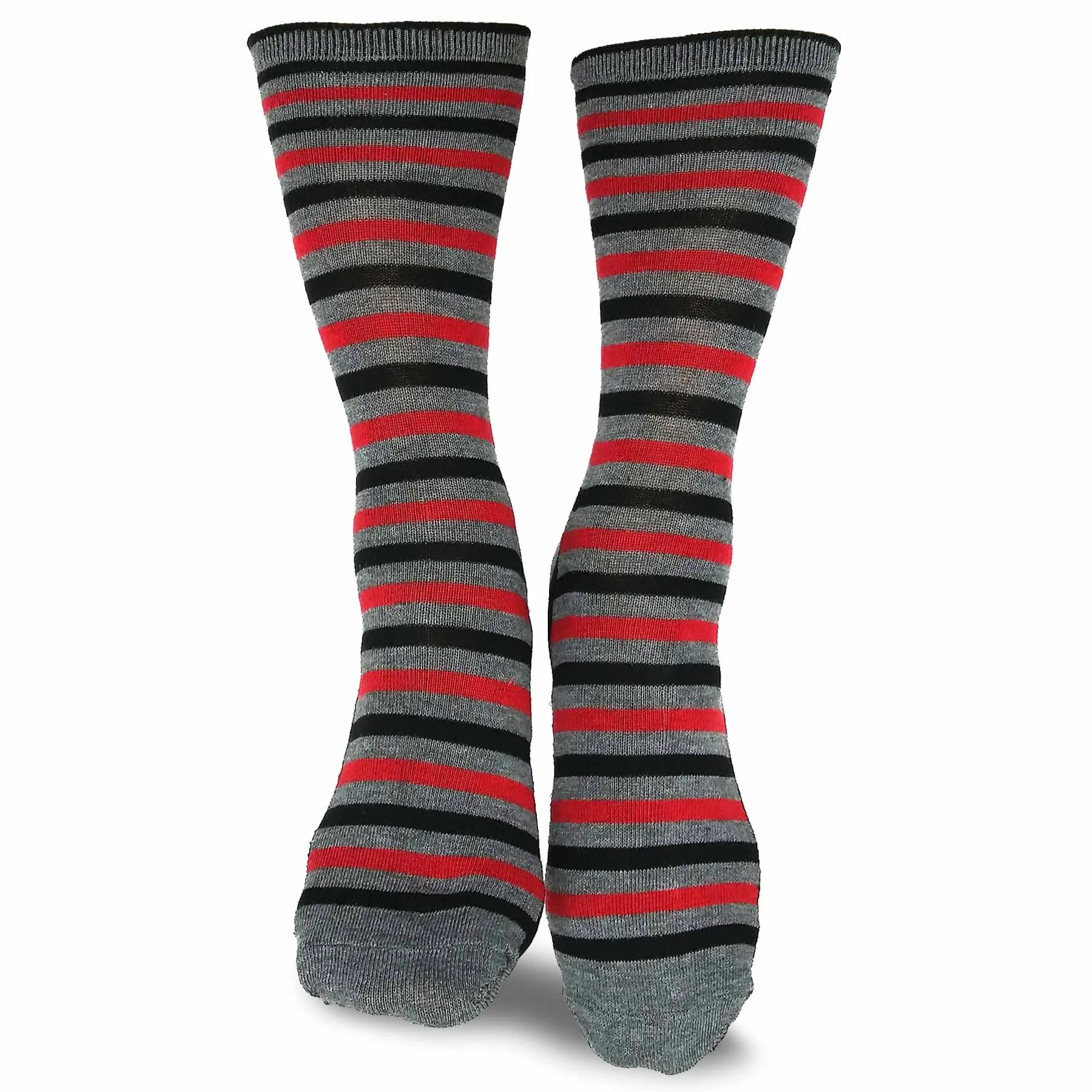 TeeHee Socks Women's Casual Polyester Crew This Stripe 12-Pack (1118894)
