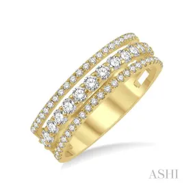 Three Row Diamond Fashion Band