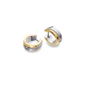 Titanium 14mm Two Tone Gold Plated Earrings