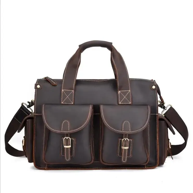 Top Grade Quality Laptop Briefcase Bag Notebook PC Shoulder Bag For Business Man Vintage