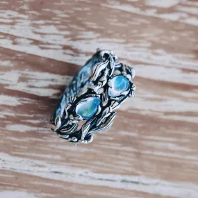 Two Gemstone Ring with Moonstones "Infinity"