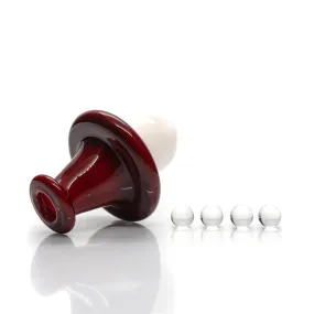 Unity Glassworks - Spinner Cap - Pomegrante/Cherry & UV White Satin