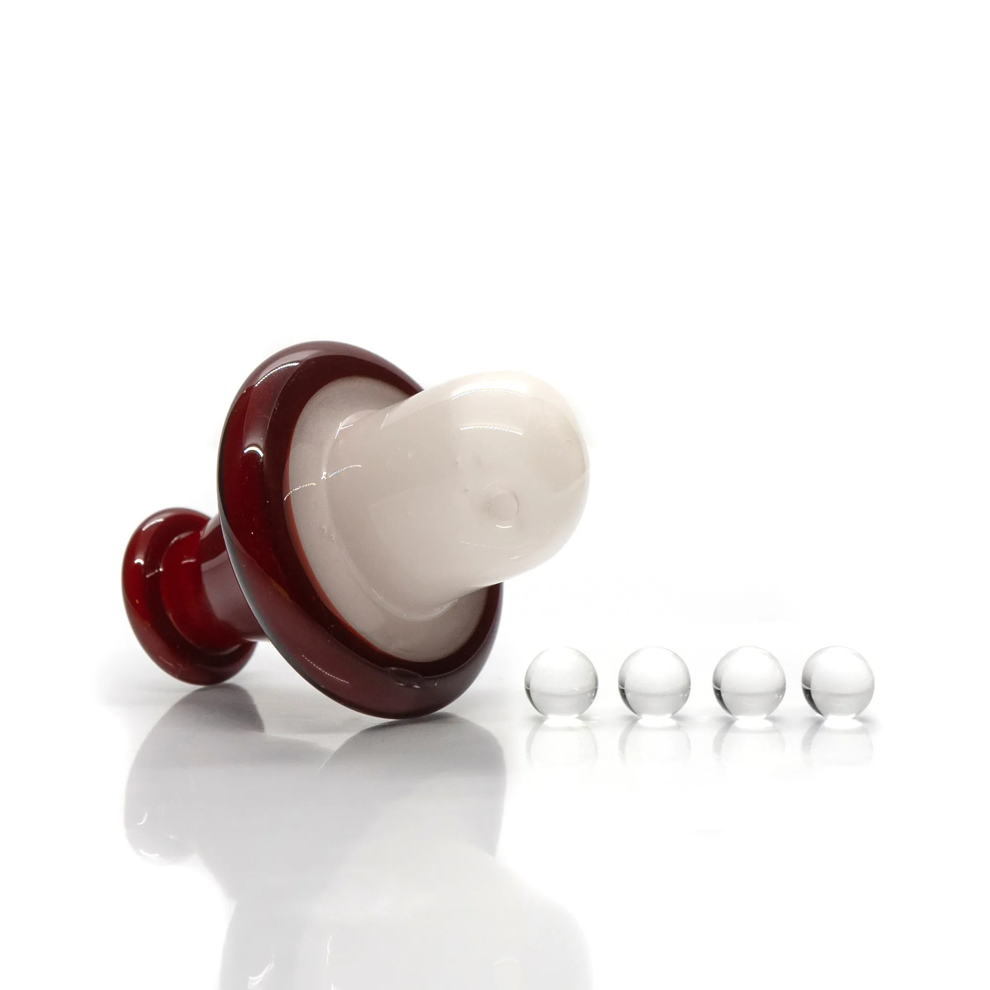 Unity Glassworks - Spinner Cap - Pomegrante/Cherry & UV White Satin
