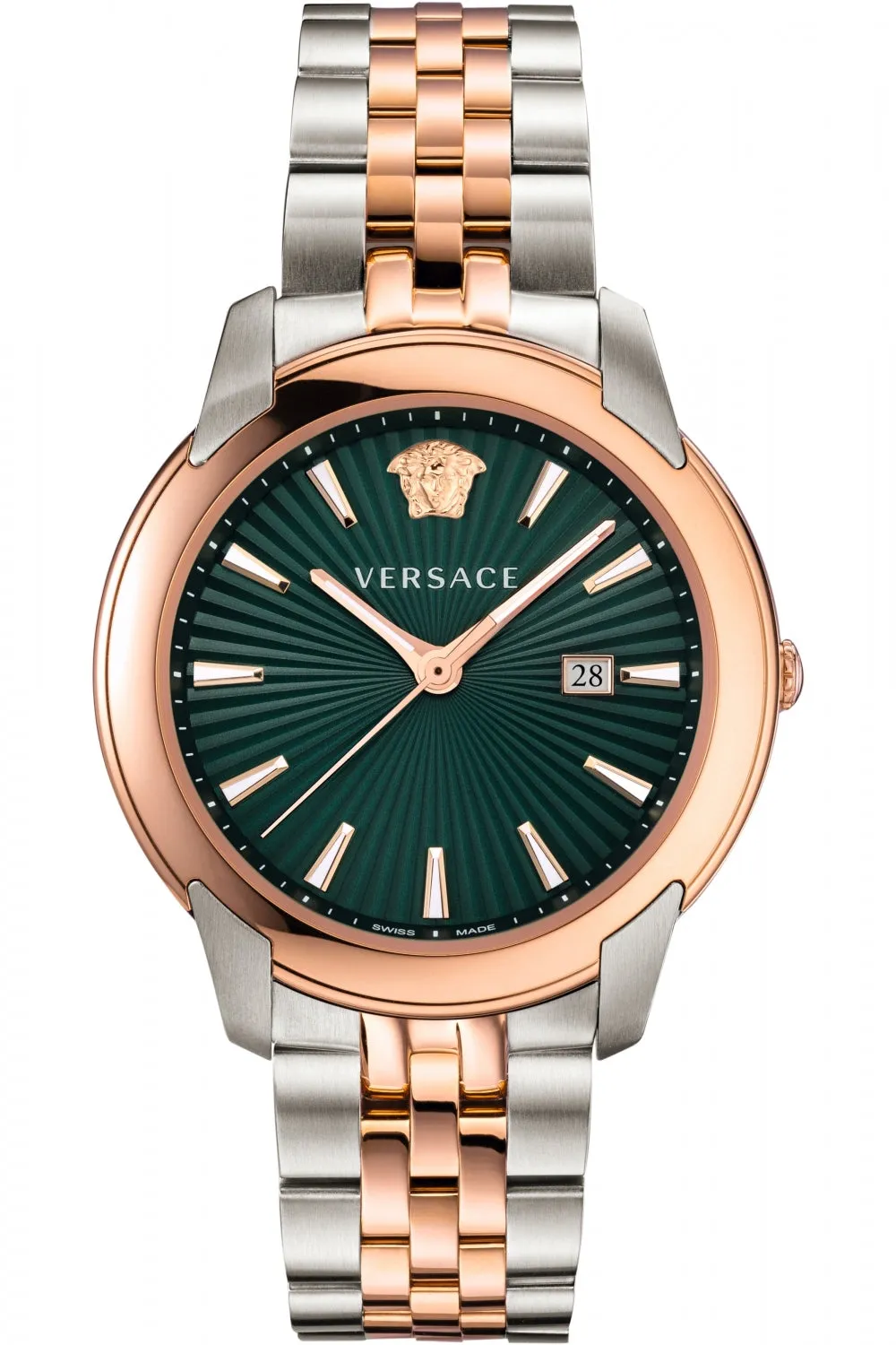 Versace V-Urban Green Dial Two-Tone Men's Watch VELQ00619