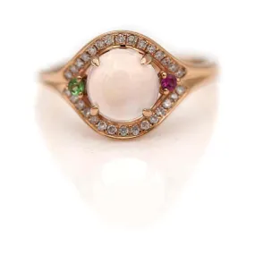 Vintage Moonstone & Diamond Engagement Ring