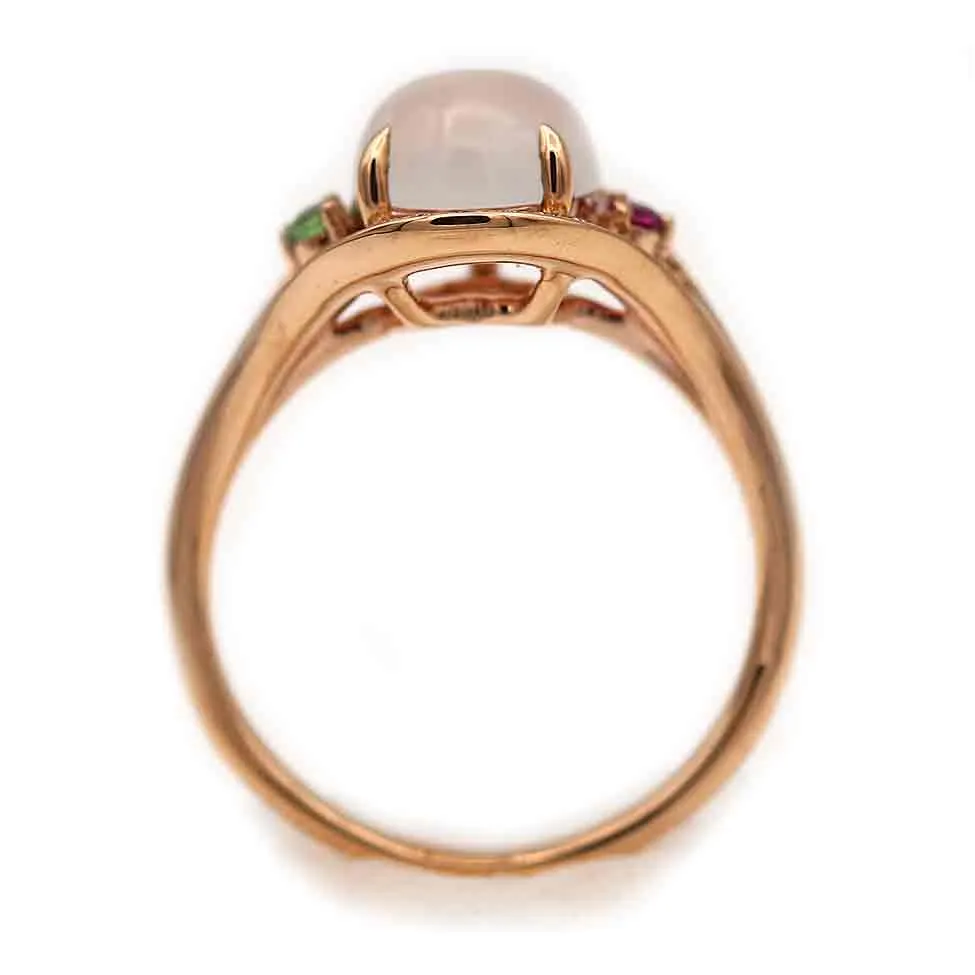 Vintage Moonstone & Diamond Engagement Ring