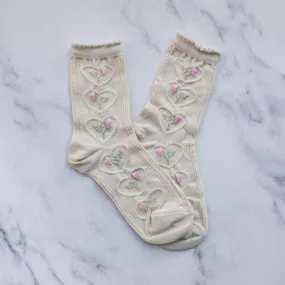 Vintage Rose & Heart Casual Socks