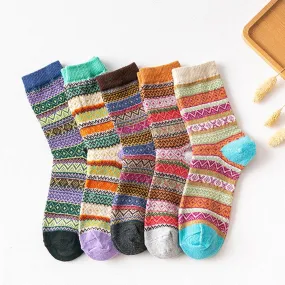 Women 5-Pairs Casual Winter Socks Accessories Wholesale