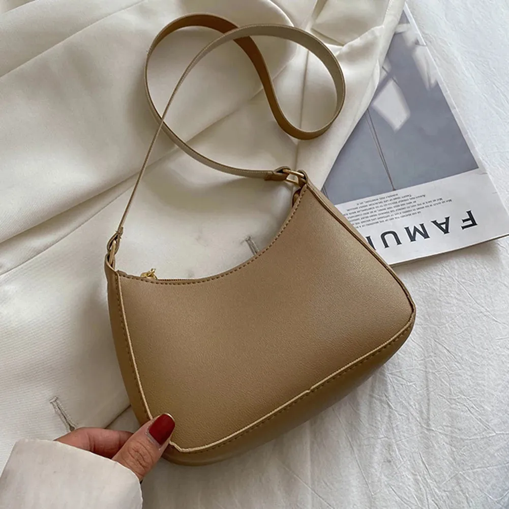 Women's Retro Fashion Leather Satchel Shoulder Handbags Crossbody Underarm Casual Bag